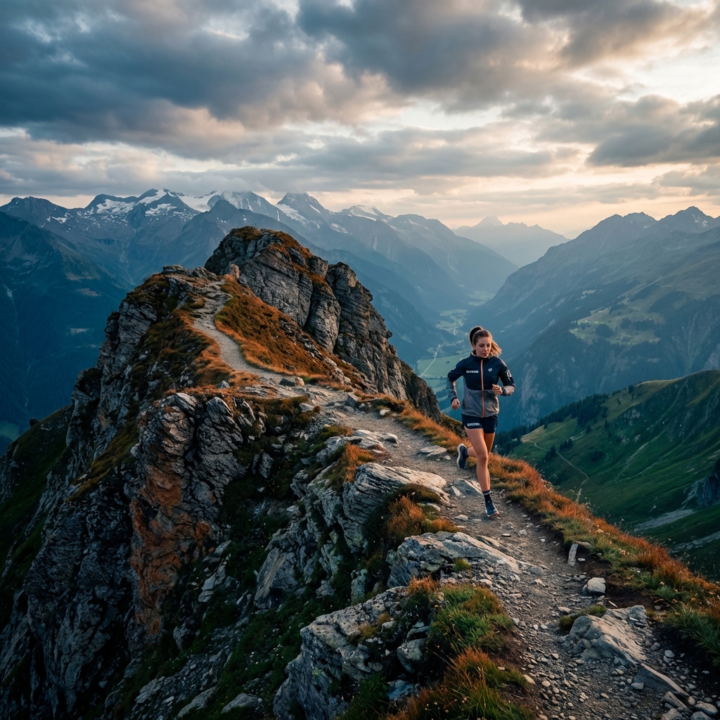 Landscape of mountain trail in Switzerland